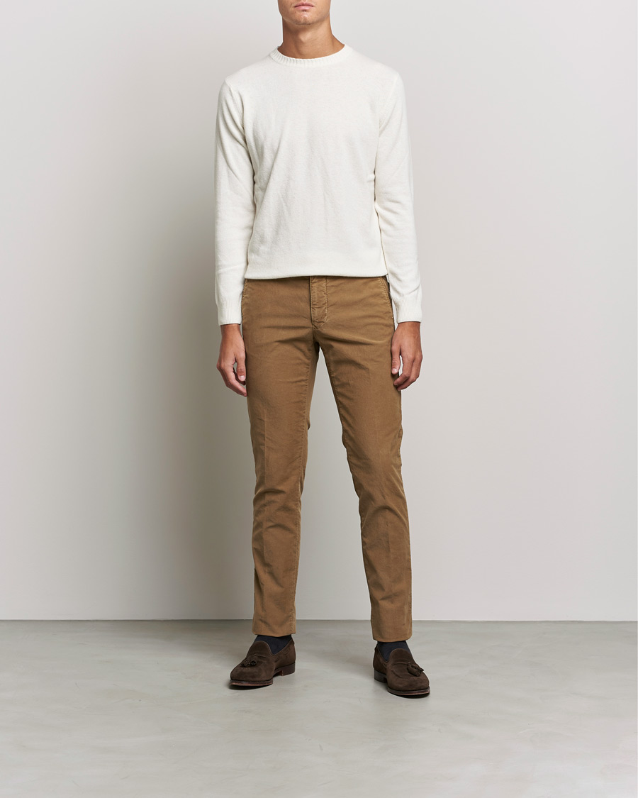 Men | Trousers | Incotex | Slim Fit Garment Dyed Slacks Brown