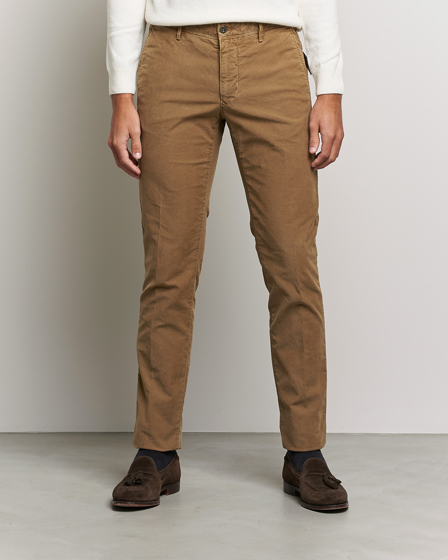 Men | Trousers | Incotex | Slim Fit Garment Dyed Slacks Brown