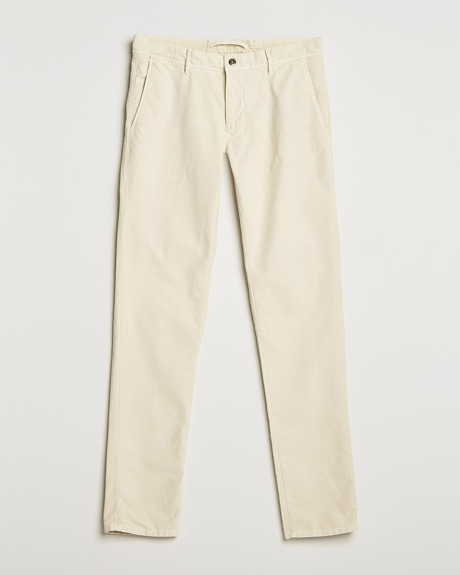 Men | Trousers | Incotex | Slim Fit Vintage Moleskine Slacks Light Beige