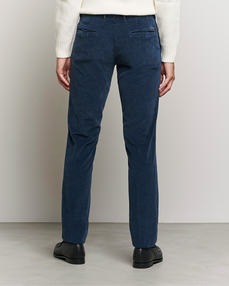 Men | Trousers | Incotex | Slim Fit Leisure Cord Slacks Dark Blue