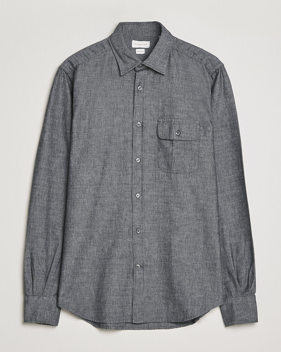 Men | Shirts | Slowear | Chambray Work Shirt Grey