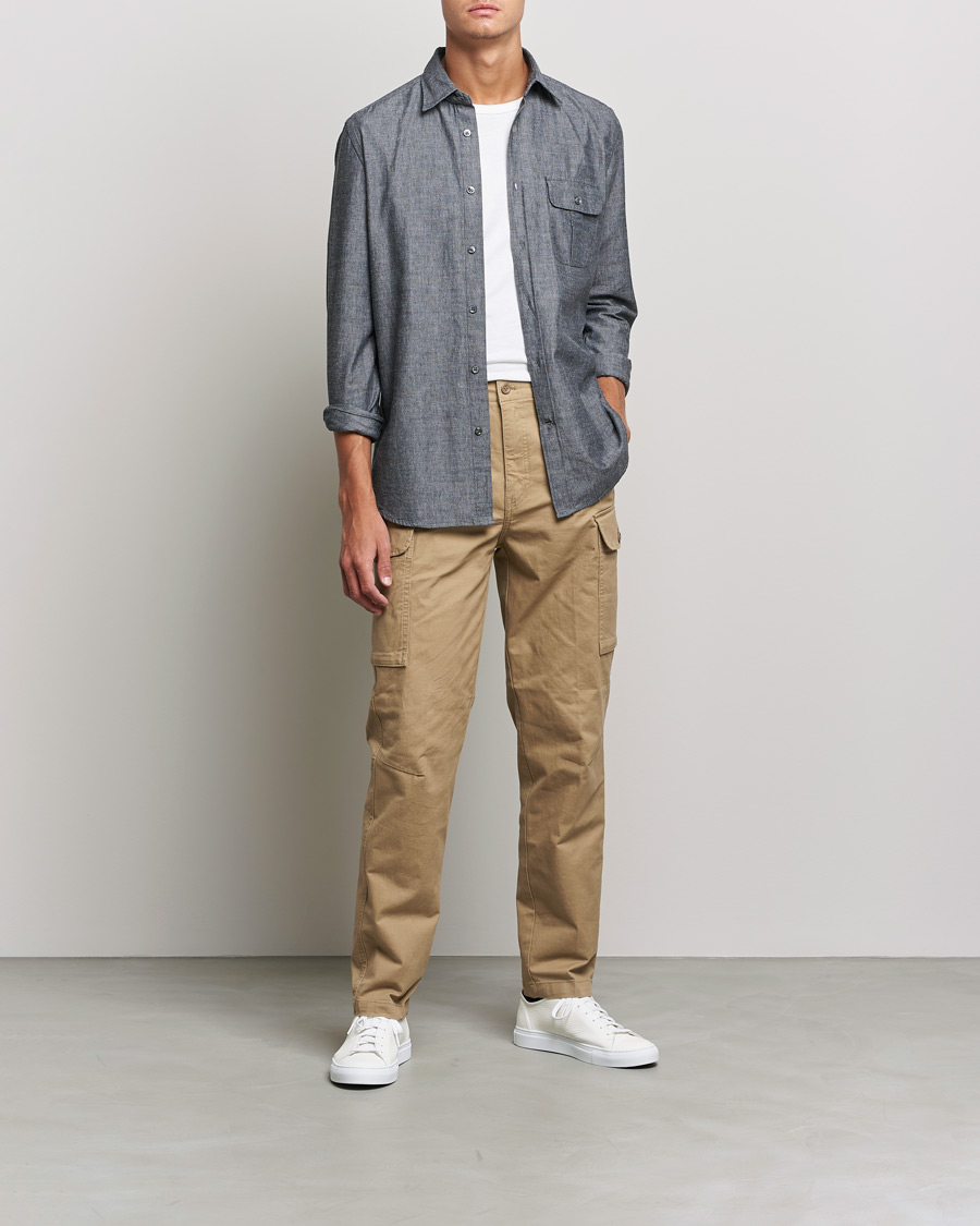 Men | Shirts | Slowear | Chambray Work Shirt Grey