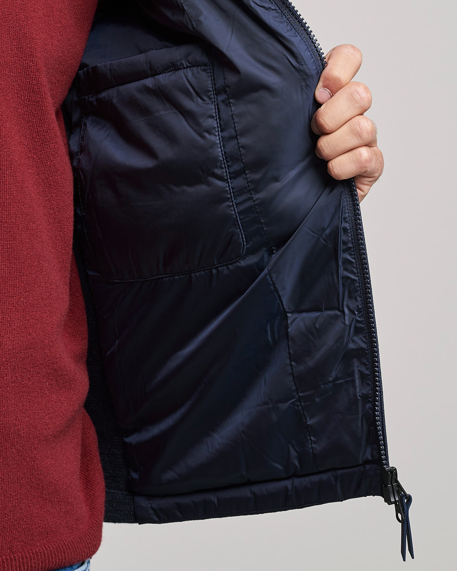 Men | Coats & Jackets | GANT | Mixed Media Light Padded Gilet Evening Blue