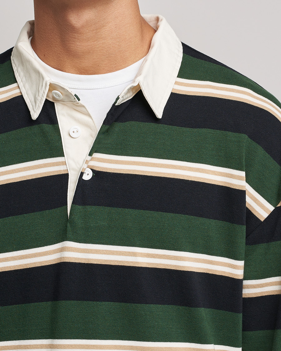 Men | Sweaters & Knitwear | GANT | Archive Striped Heavy Rugger Storm Green