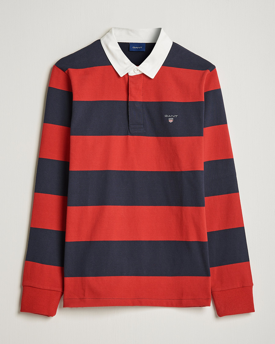 Men | Sweaters & Knitwear | GANT | Original Barstripe Heavy Rugger Ruby Red