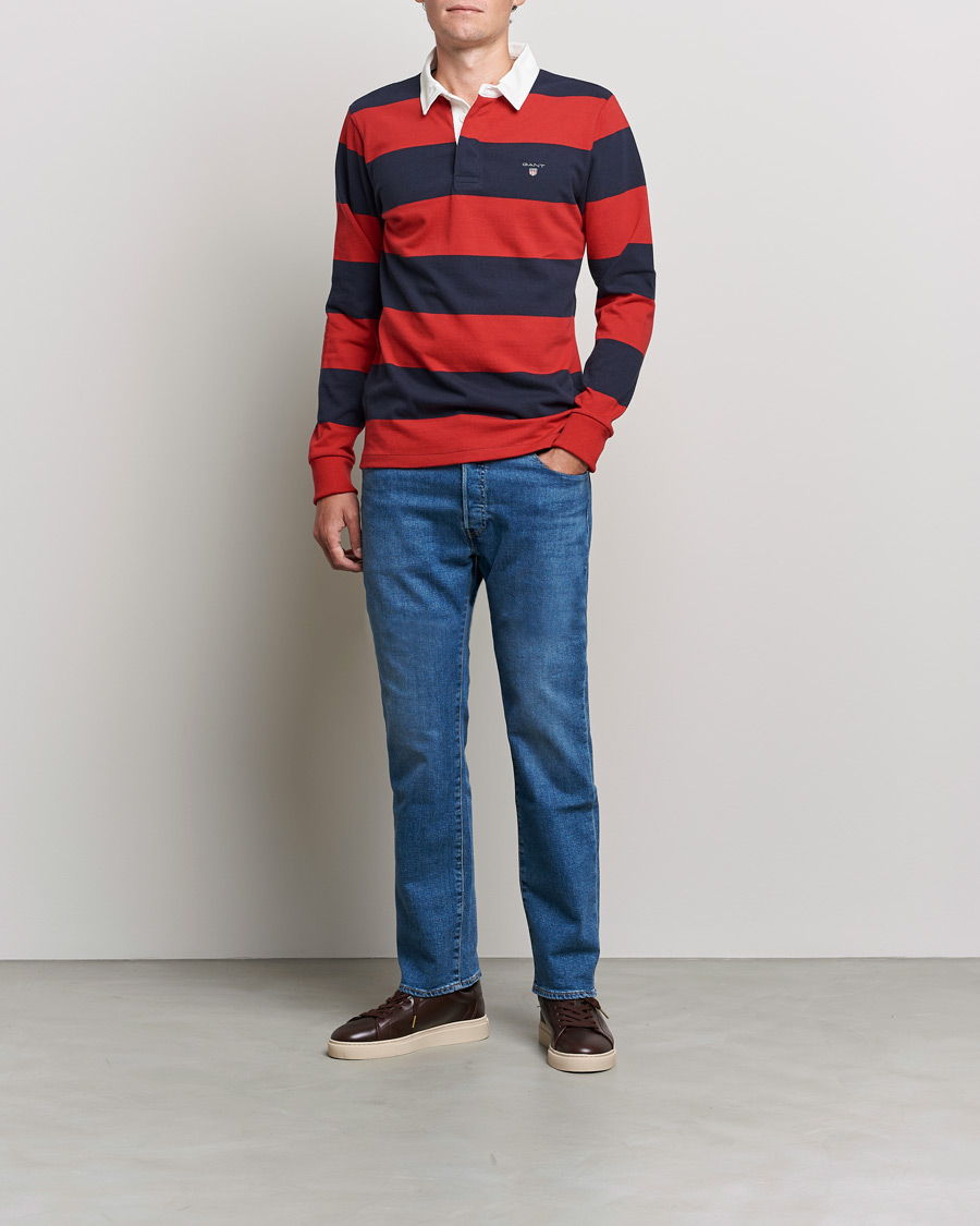 Men | Sweaters & Knitwear | GANT | Original Barstripe Heavy Rugger Ruby Red