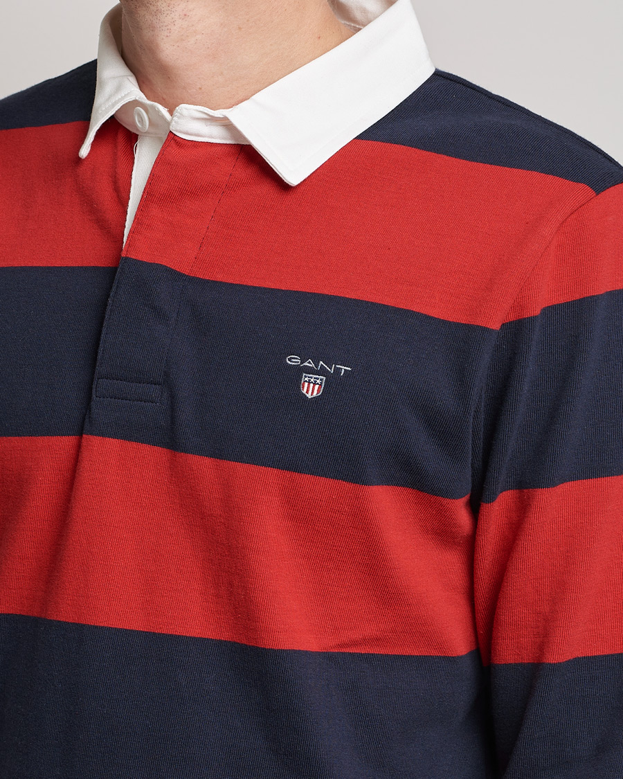 Men | Sweaters & Knitwear | GANT | Original Barstripe Heavy Rugger Ruby Red
