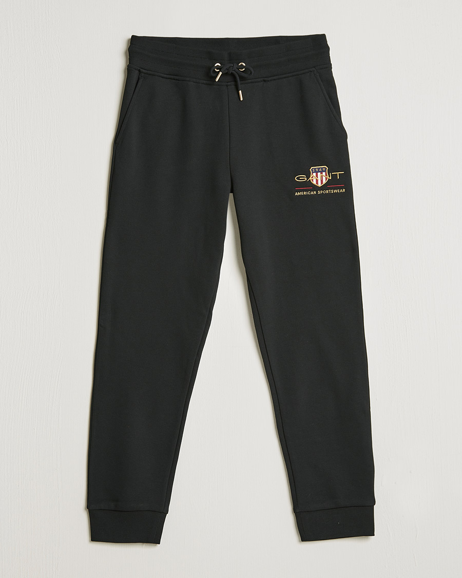 Men | Trousers | GANT | Archive Shield Sweatpants Black
