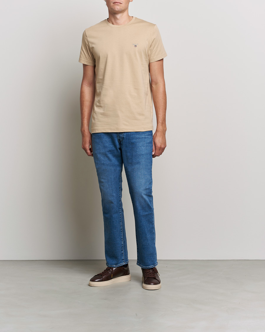 Men | T-Shirts | GANT | The Original T-shirt Hazelwood Beige
