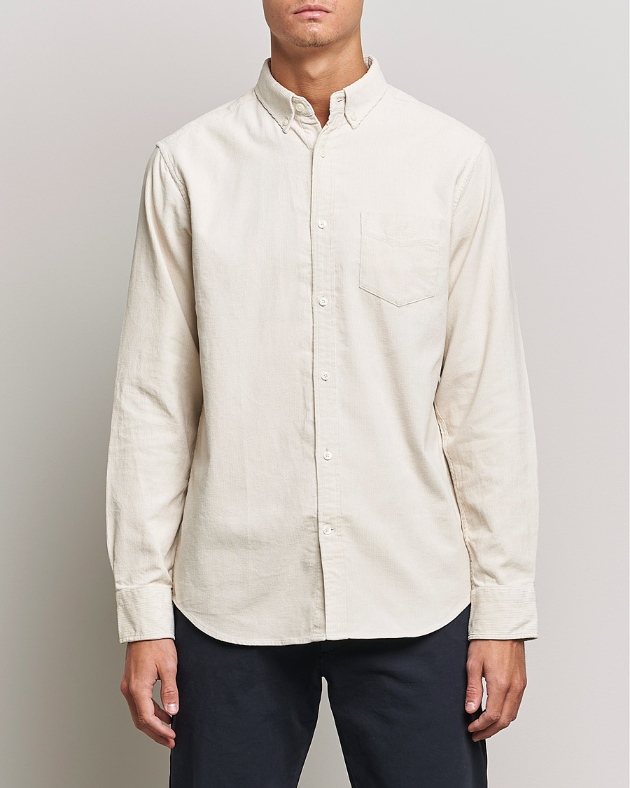 Men | Shirts | GANT | Regular Fit Corduroy Shirt Putty