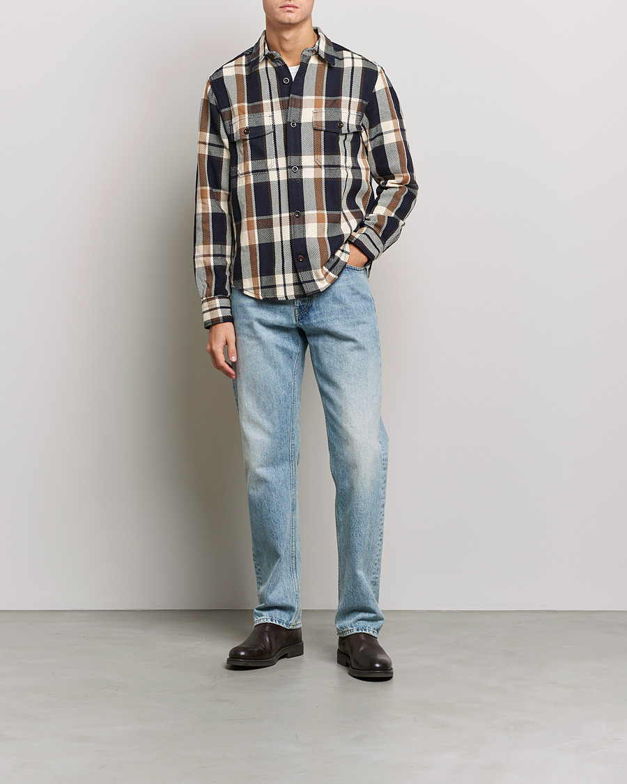 Men | Shirts | GANT | Checked Overshirt Vintage Cream