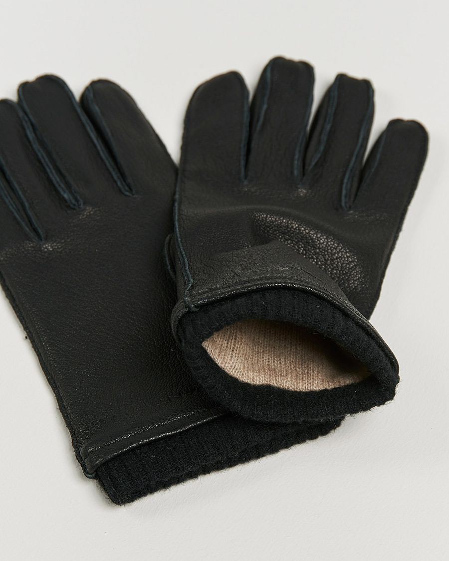 Men | GANT Leather Gloves Black | Gant | Leather Gloves Black