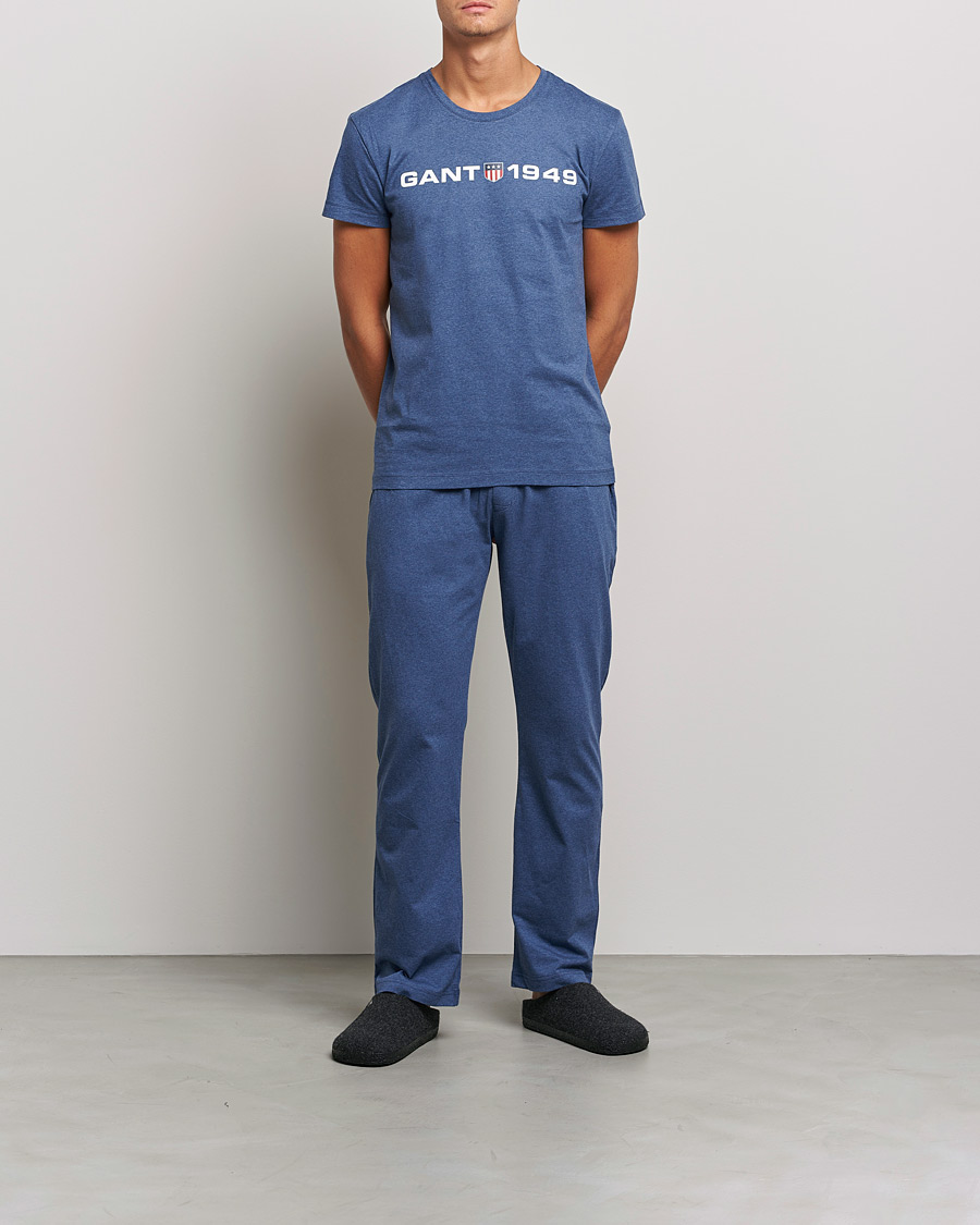 Men | Pyjamas & Robes | GANT | Retro Shield Pyjama Pants Marine Melange