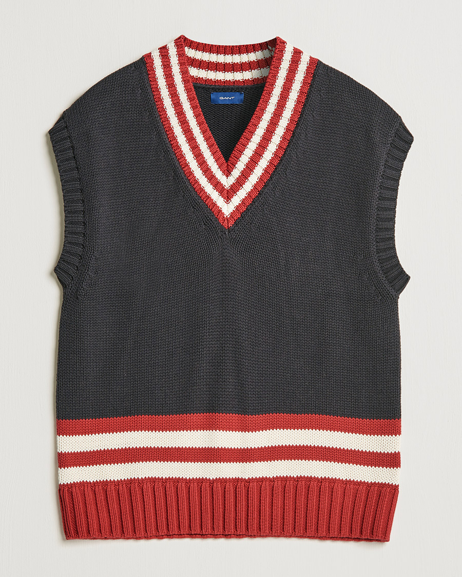 Men | Sweaters & Knitwear | GANT | Oversize Vest Autumn Sunset