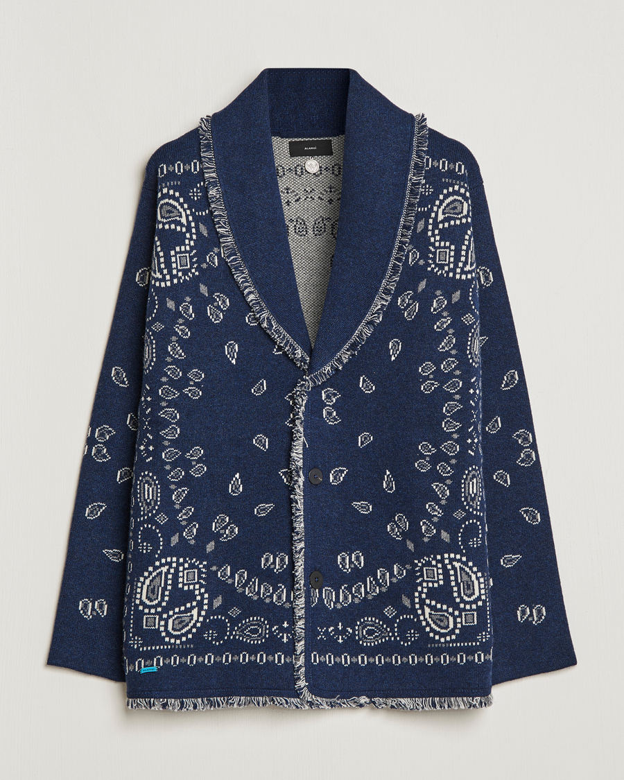 Men | Sweaters & Knitwear | Alanui | Icon Cashmere Jacquard Cardigan Navy