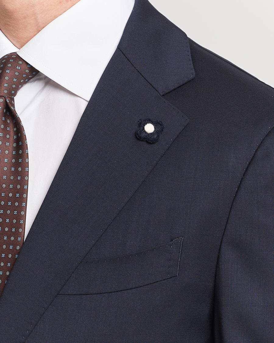 Men | Blazers | Lardini | Two Button Wool Blazer Navy