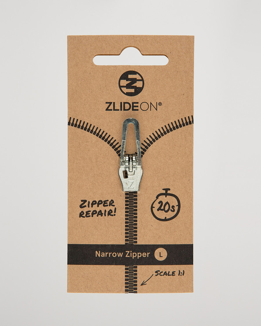 Men | Garment Care | ZlideOn | Narrow Zipper Silver L