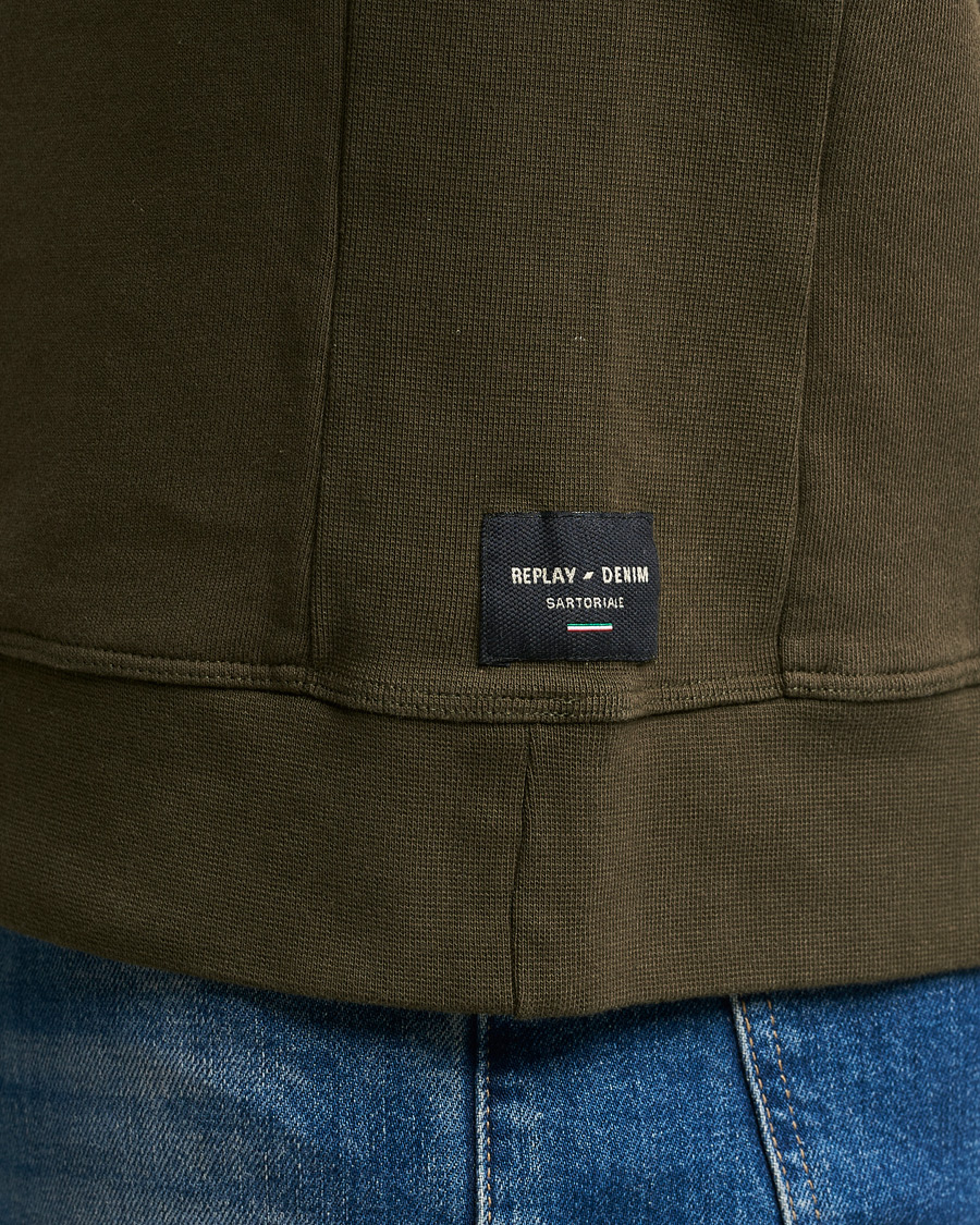 Men | Sweaters & Knitwear | Replay | Sartoriale Jersey Crew Neck Sweatshirt Military