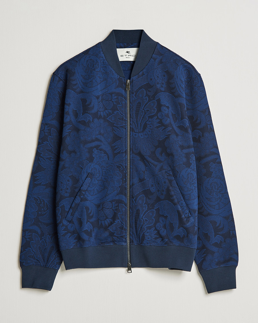 Men | Sweaters & Knitwear | Etro | Printed Bomber Sweat Navy