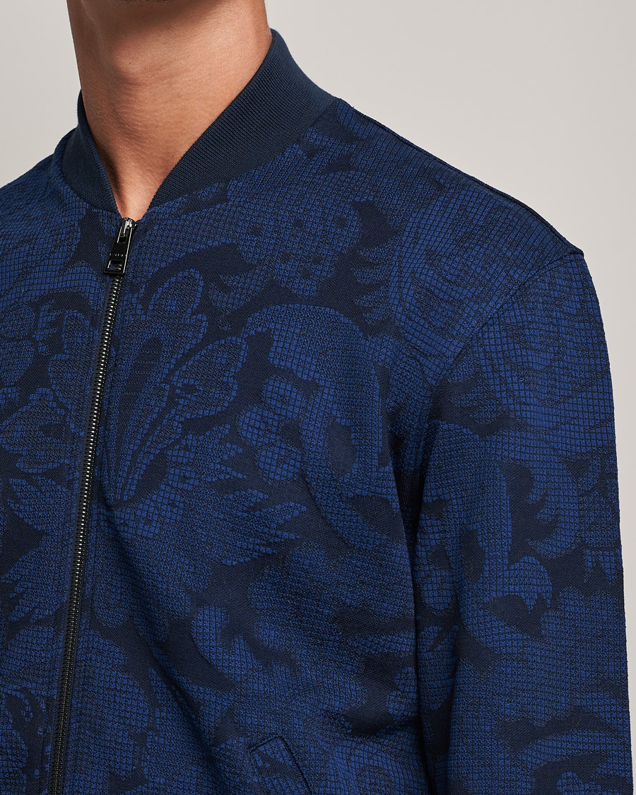 Men | Sweaters & Knitwear | Etro | Printed Bomber Sweat Navy