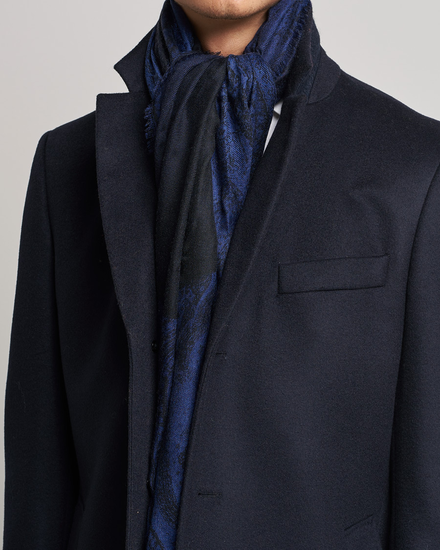 Men | Etro Printed Cashmere Scarf Navy | Etro | Printed Cashmere Scarf Navy