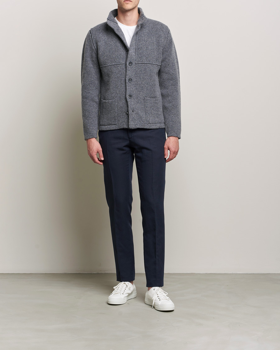 Men | Sweaters & Knitwear | Inis Meáin | Heavy Wool Cardigan Grey