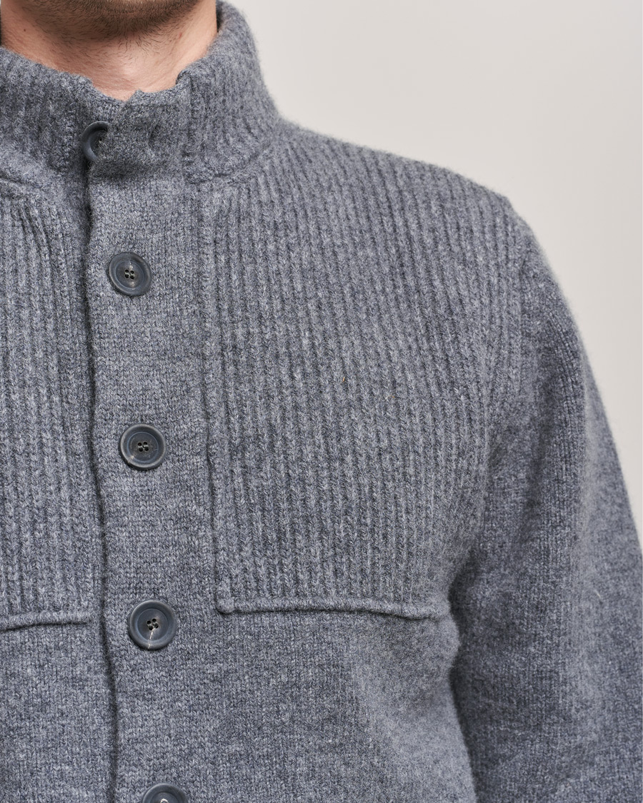 Men | Sweaters & Knitwear | Inis Meáin | Heavy Wool Cardigan Grey