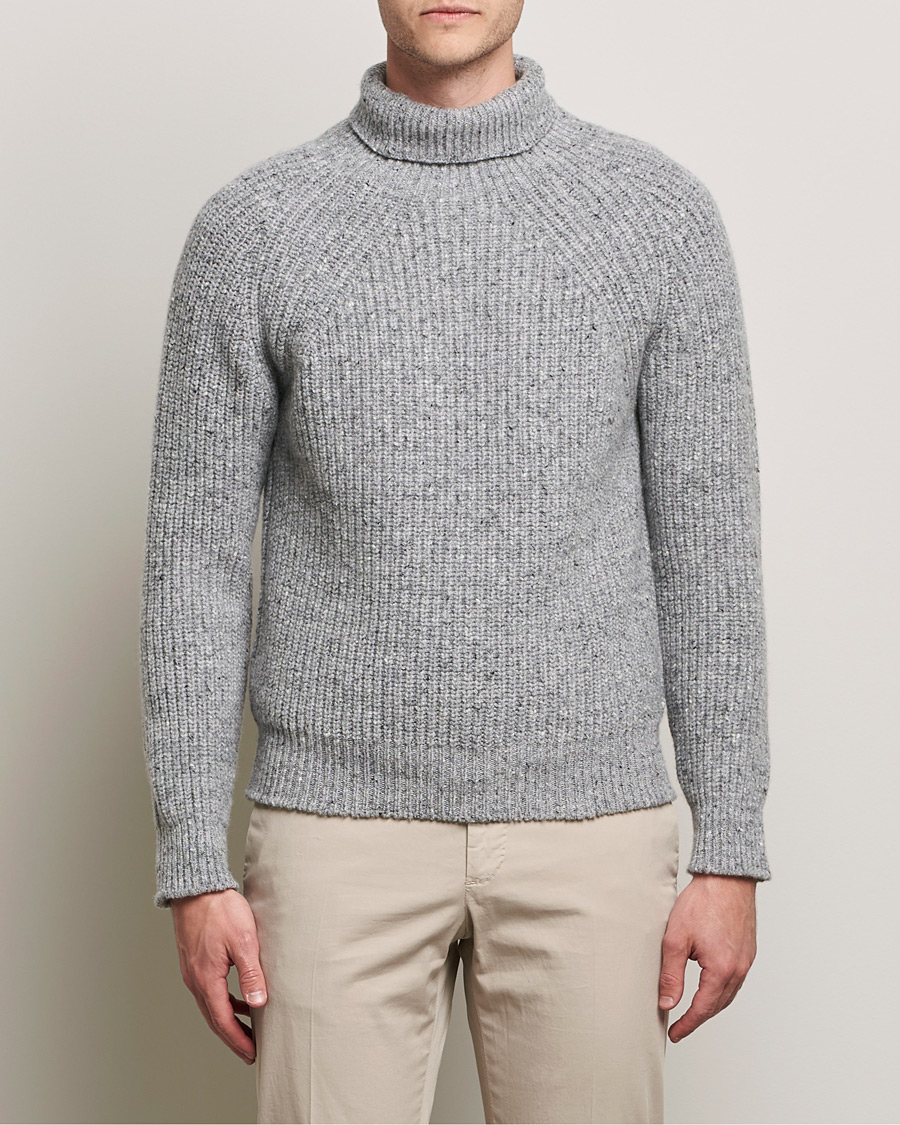 Men | Sweaters & Knitwear | Inis Meáin | Wool/Cashmere Boatbuilder Turtleneck Grey