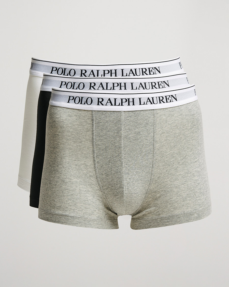 Men | Underwear & Socks | Polo Ralph Lauren | 3-Pack Trunk Andover Heather/Black/White