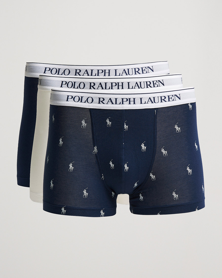 Men | Underwear & Socks | Polo Ralph Lauren | 3-Pack Trunk Navy/White/Navy