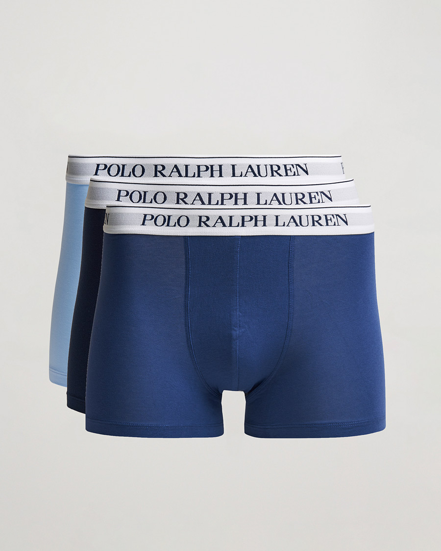 Men | Underwear & Socks | Polo Ralph Lauren | 3-Pack Trunk Navy/Light Navy/Elite Blue
