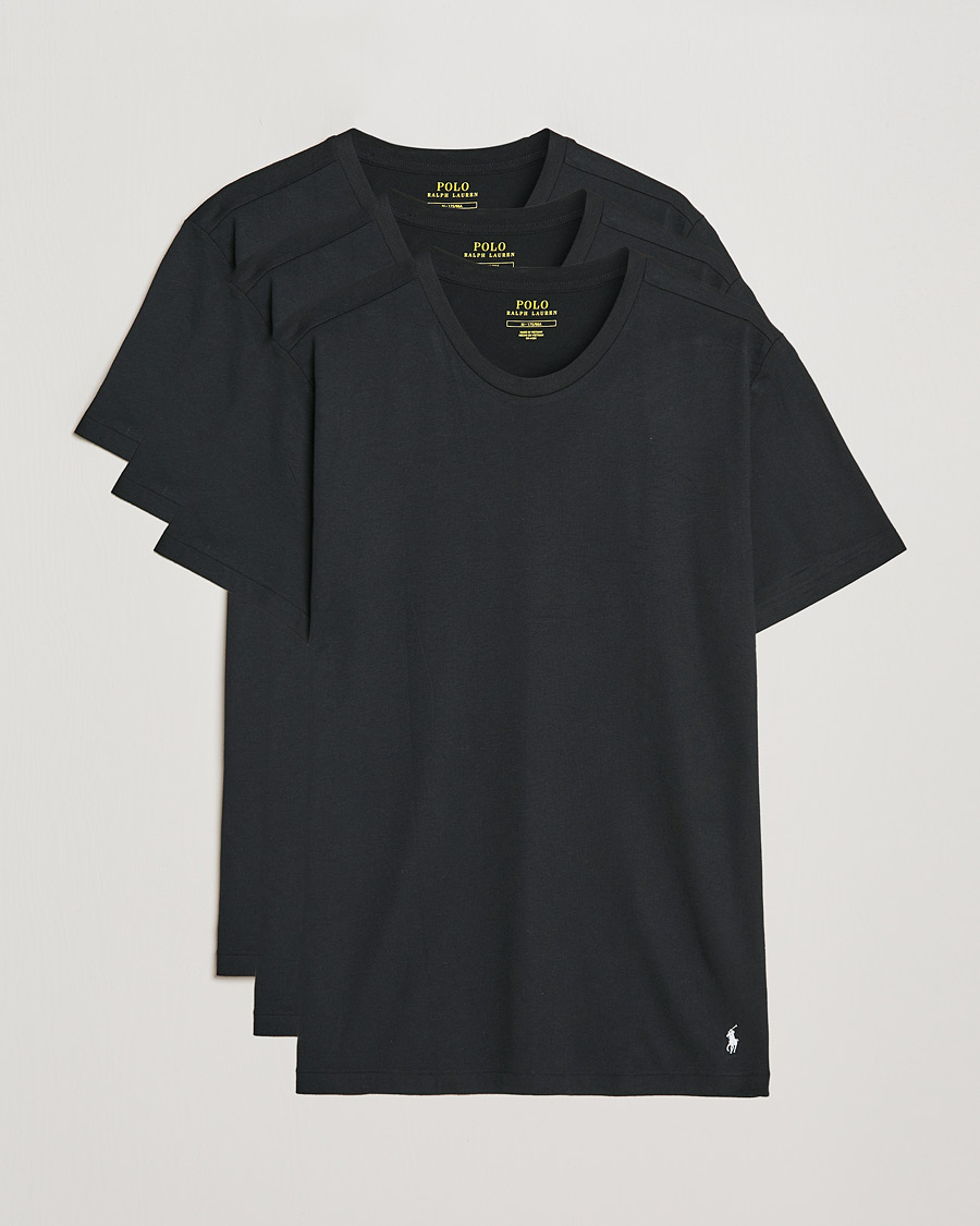 Men | T-Shirts | Polo Ralph Lauren | 3-Pack Crew Neck T-Shirt Black