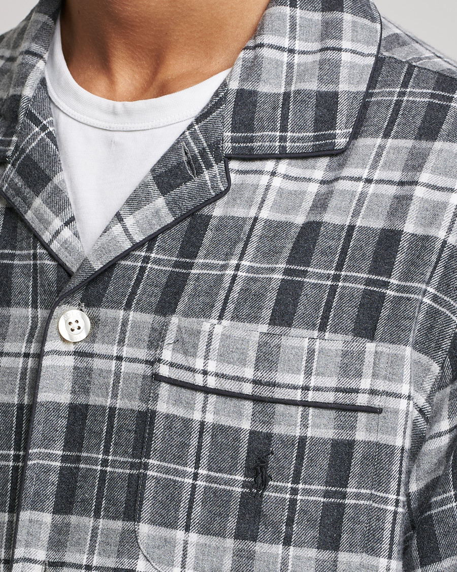 Men | Pyjamas & Robes | Polo Ralph Lauren | Checked Flannel Pyjama Set Grey Heather