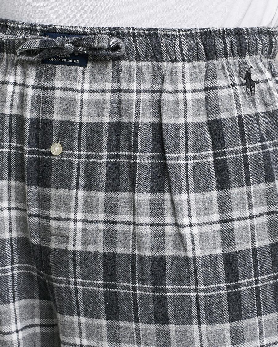 Men | Pyjamas & Robes | Polo Ralph Lauren | Checked Flannel Pyjama Set Grey Heather