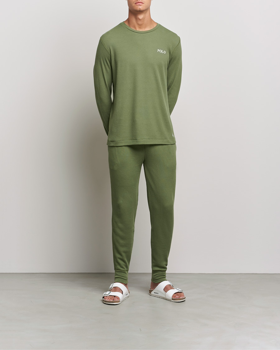 Men | T-Shirts | Polo Ralph Lauren | Waffle Long Sleeve Crew Neck Army Olive