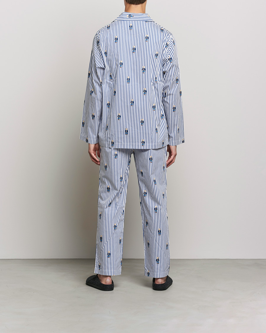 Men | Pyjamas & Robes | Polo Ralph Lauren | Bear Striped Pyjama Set Blue/White