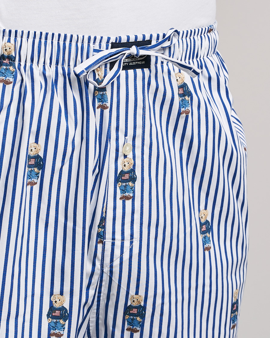 Men | Pyjamas & Robes | Polo Ralph Lauren | Bear Striped Pyjama Set Blue/White