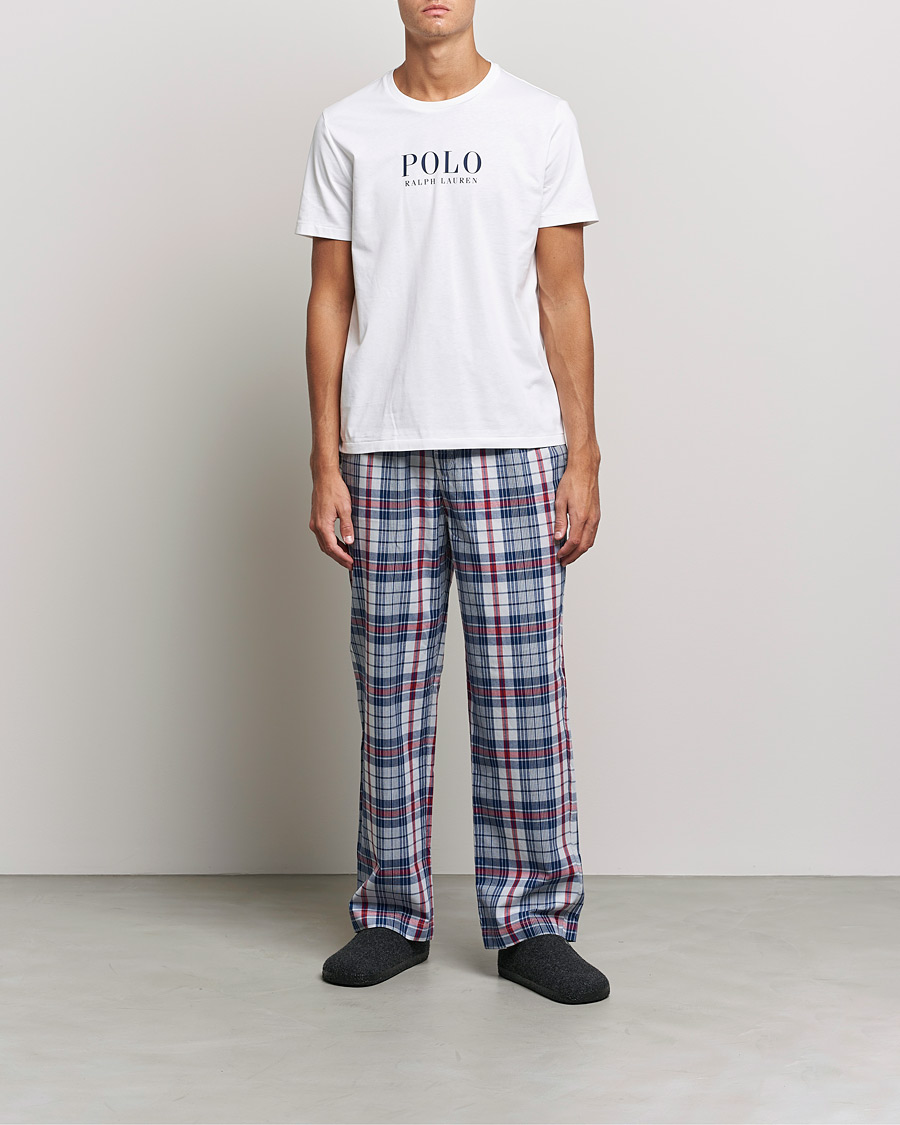 Men | Pyjamas & Robes | Polo Ralph Lauren | Cotton Checked Pyjama Set White/Red