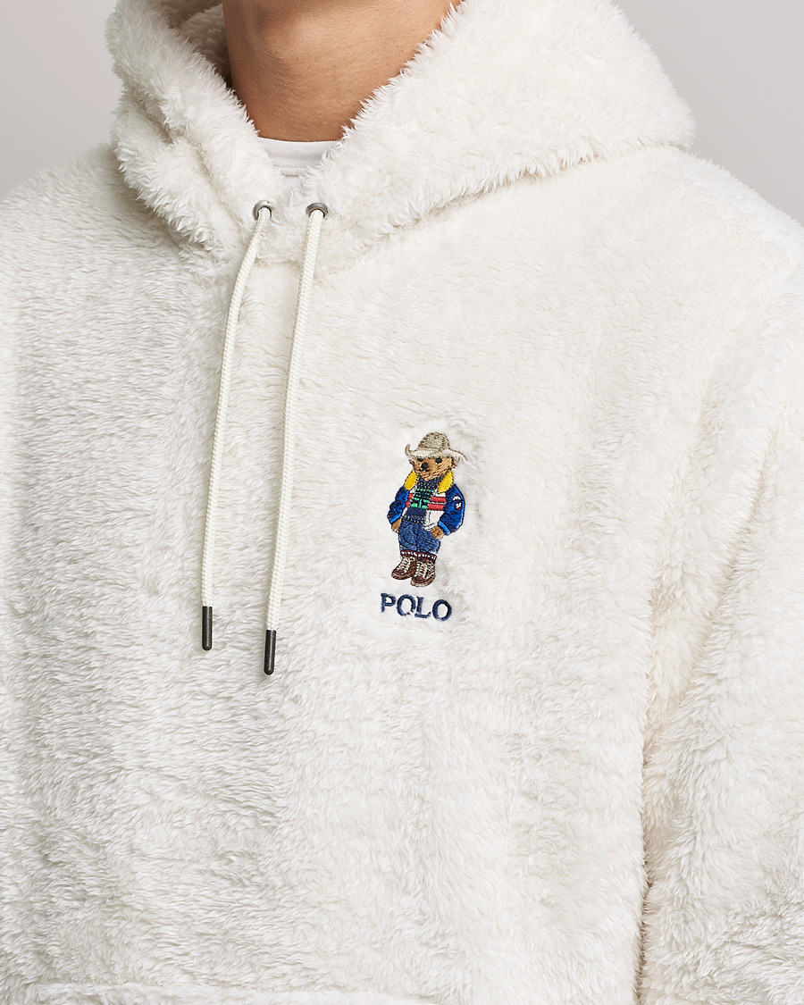 Men | Sweaters & Knitwear | Polo Ralph Lauren | Curly Sherpa Bear Hoodie Antique Cream