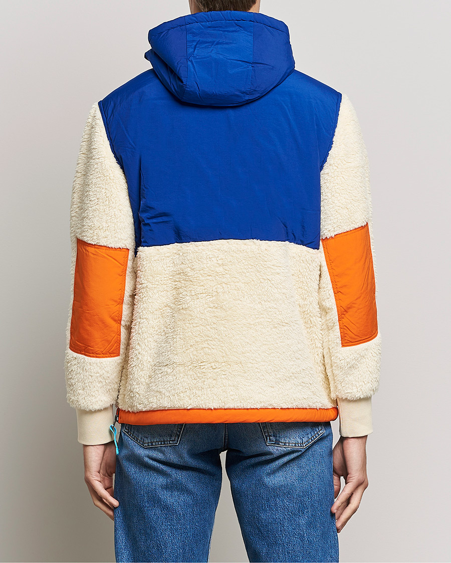 Men | Sweaters & Knitwear | Polo Ralph Lauren | Curly Sherpa/Nylon Half Zip Hoodie Cream Multi