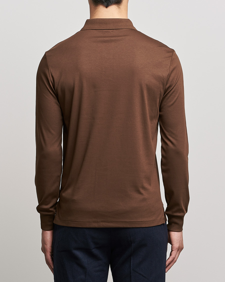 Men | Sweaters & Knitwear | Polo Ralph Lauren | Luxury Pima Cotton Long Sleeve Polo American Brown