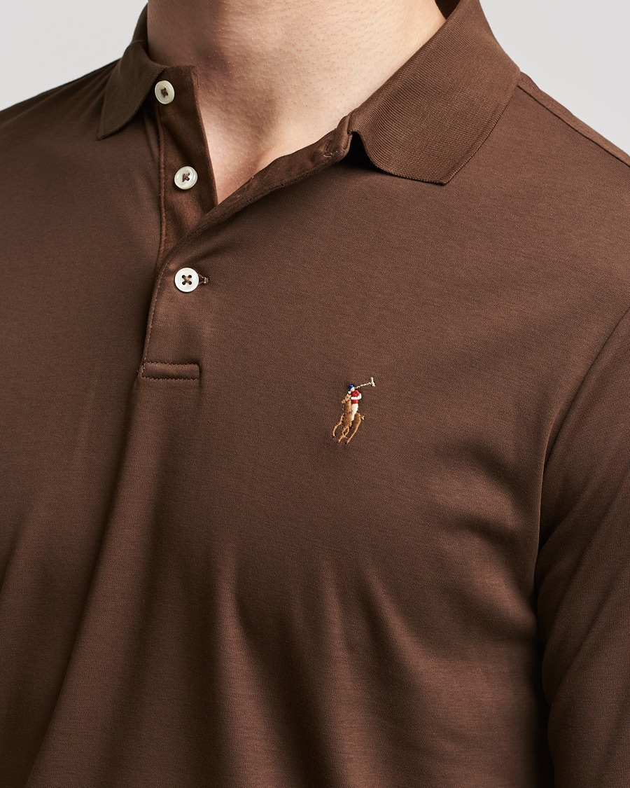 Men | Sweaters & Knitwear | Polo Ralph Lauren | Luxury Pima Cotton Long Sleeve Polo American Brown