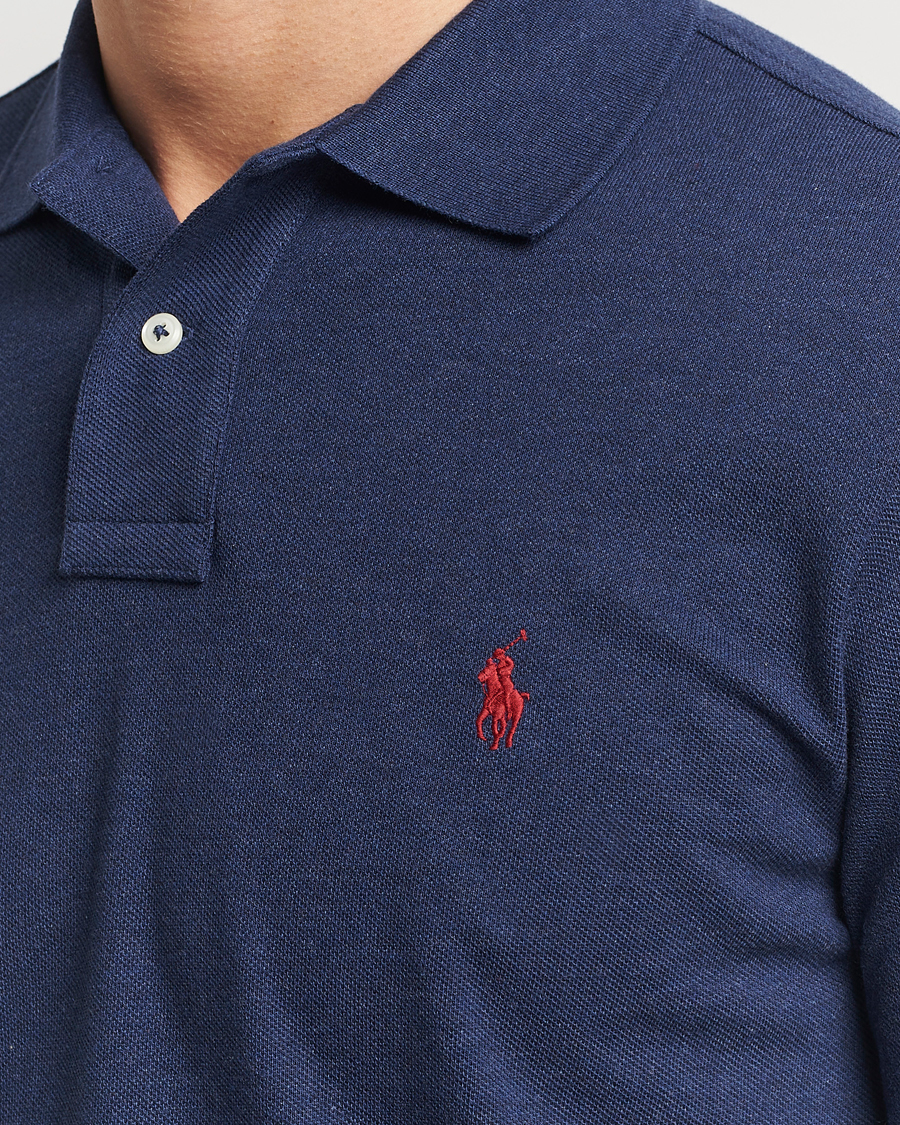 Men | Polo Shirts | Polo Ralph Lauren | Custom Slim Fit Long Sleeve Polo Spring Navy Heather