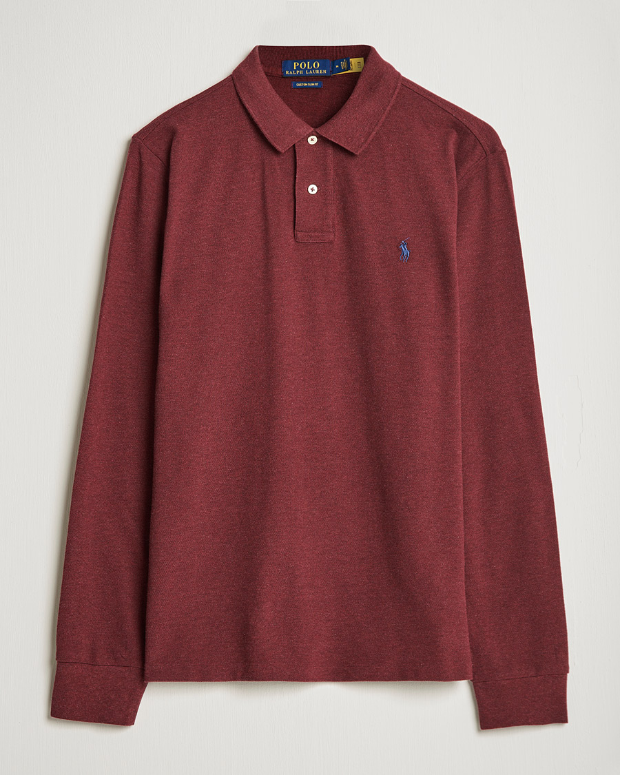Men | Sweaters & Knitwear | Polo Ralph Lauren | Custom Fit Long Sleeve Polo Spring Wine Heather