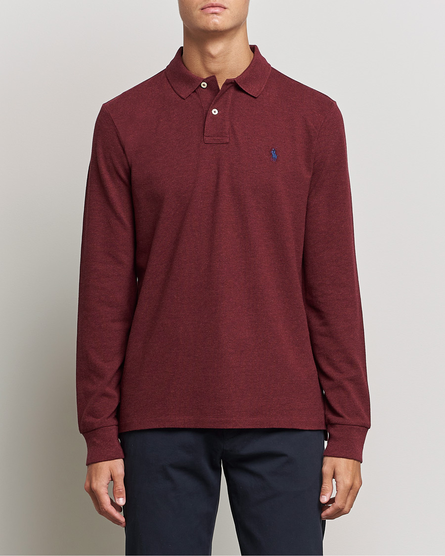 Men | Sweaters & Knitwear | Polo Ralph Lauren | Custom Fit Long Sleeve Polo Spring Wine Heather