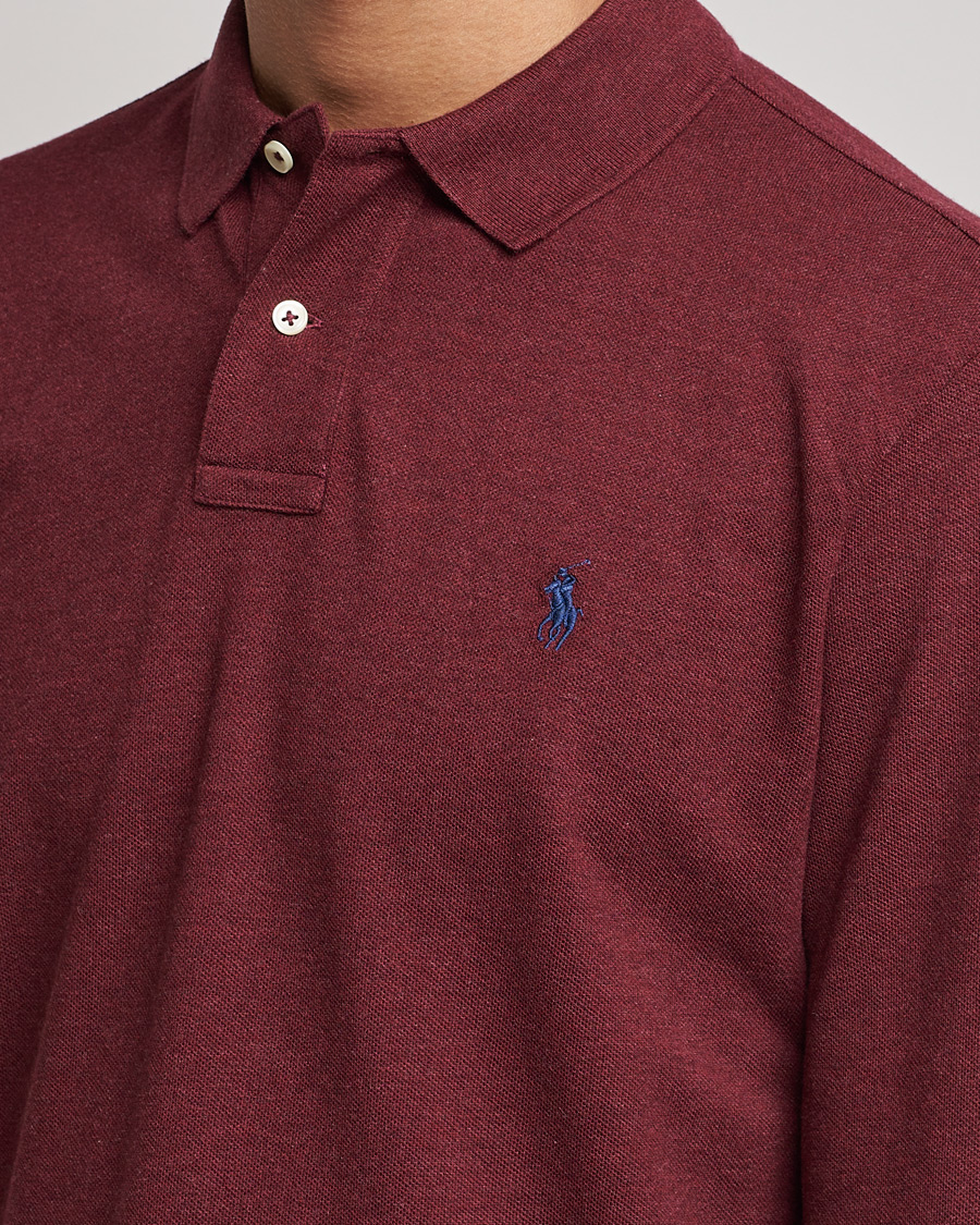 Men | Sweaters & Knitwear | Polo Ralph Lauren | Custom Fit Long Sleeve Polo Spring Wine Heather