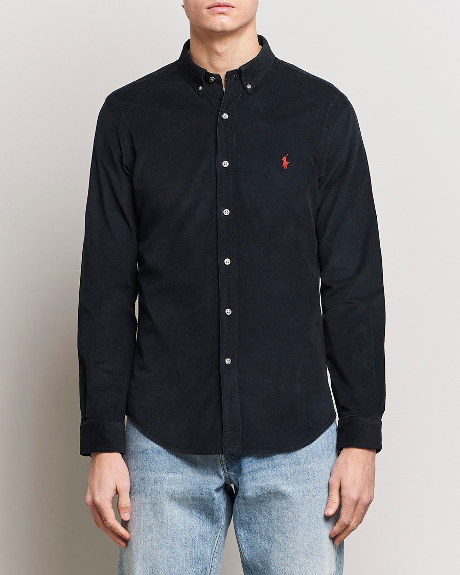 Men | Shirts | Polo Ralph Lauren | Slim Fit Corduroy Shirt Black