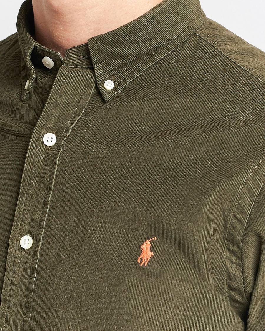 Men | Shirts | Polo Ralph Lauren | Slim Fit Corduroy Shirt Canopy Olive
