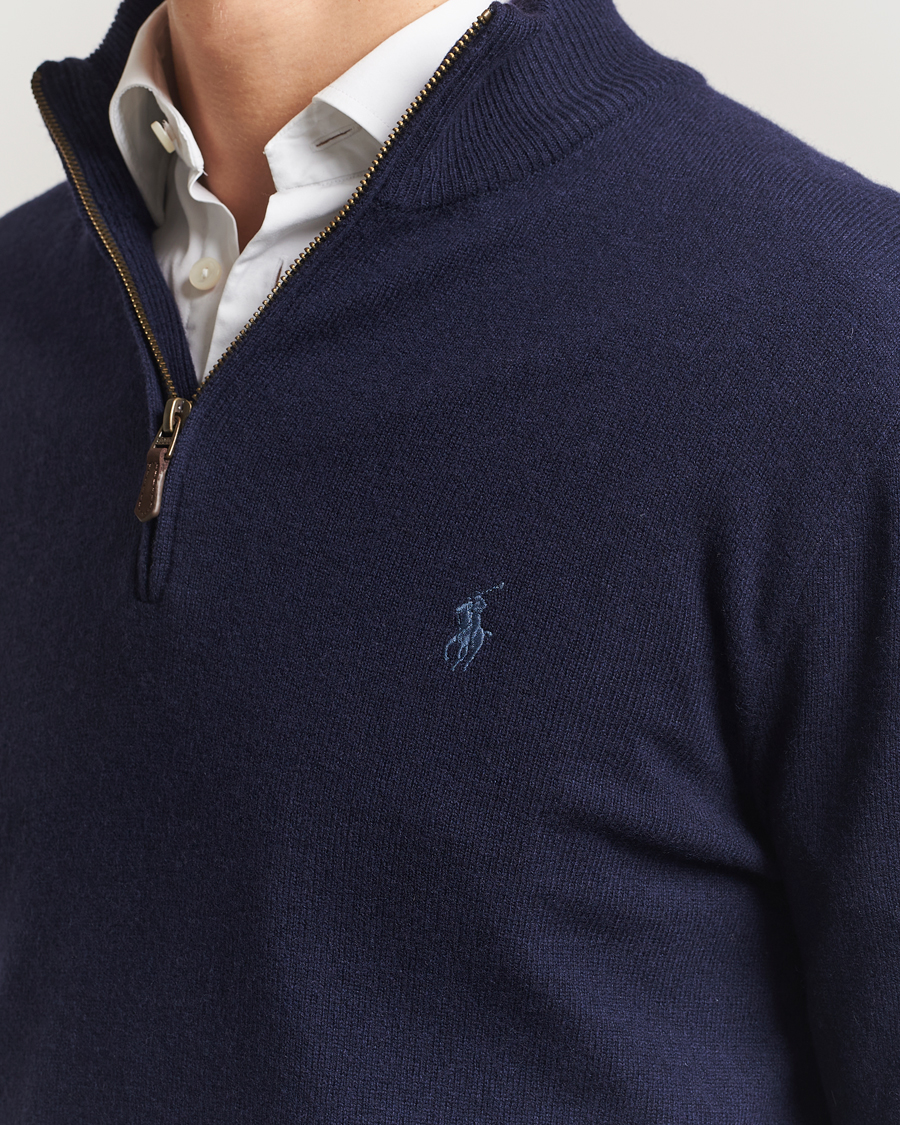 Men | Sweaters & Knitwear | Polo Ralph Lauren | Merino Half-Zip Sweater Hunter Navy