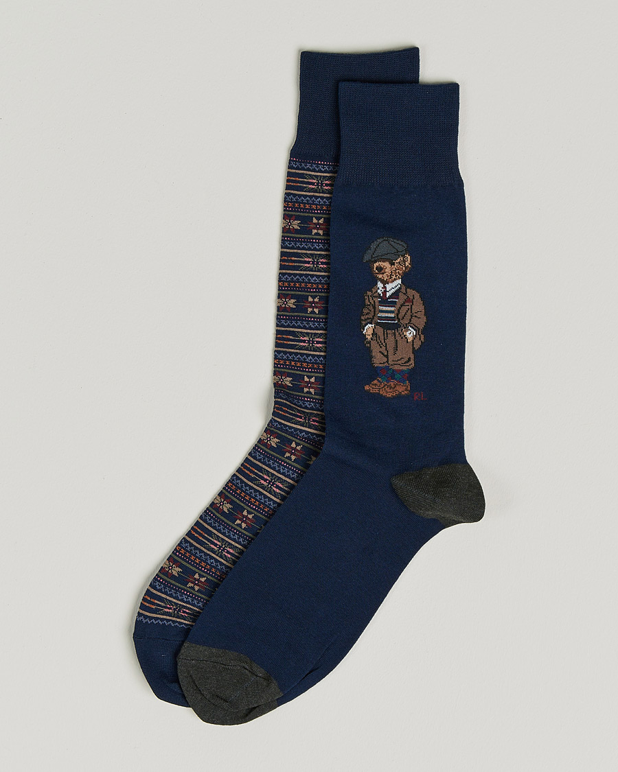 Men | Underwear & Socks | Polo Ralph Lauren | 2-Pack Bear Fairisle Socks Multi